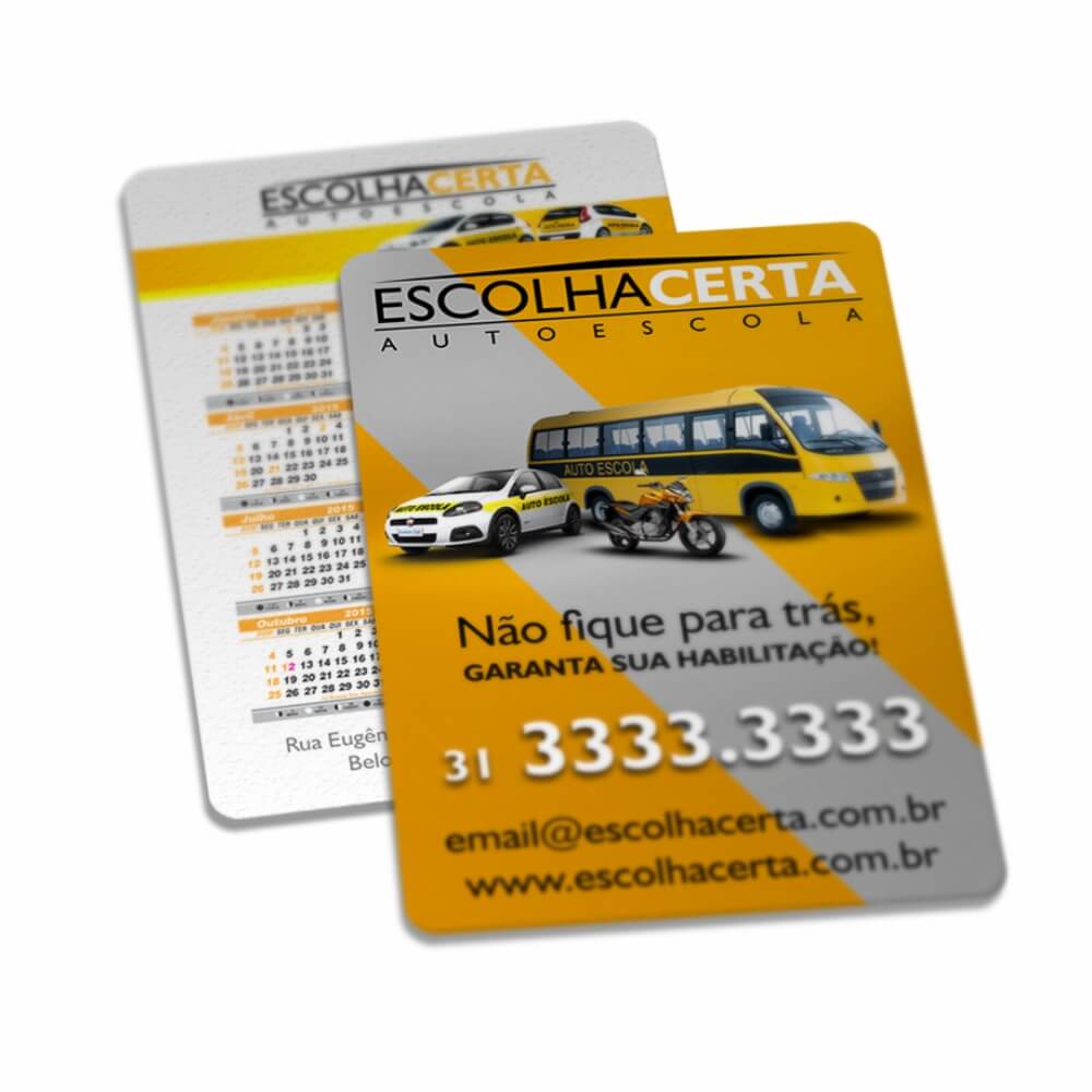 CALENDÁRIO DE BOLSO/COUCHÊ 250G/FRENTE E VERSO