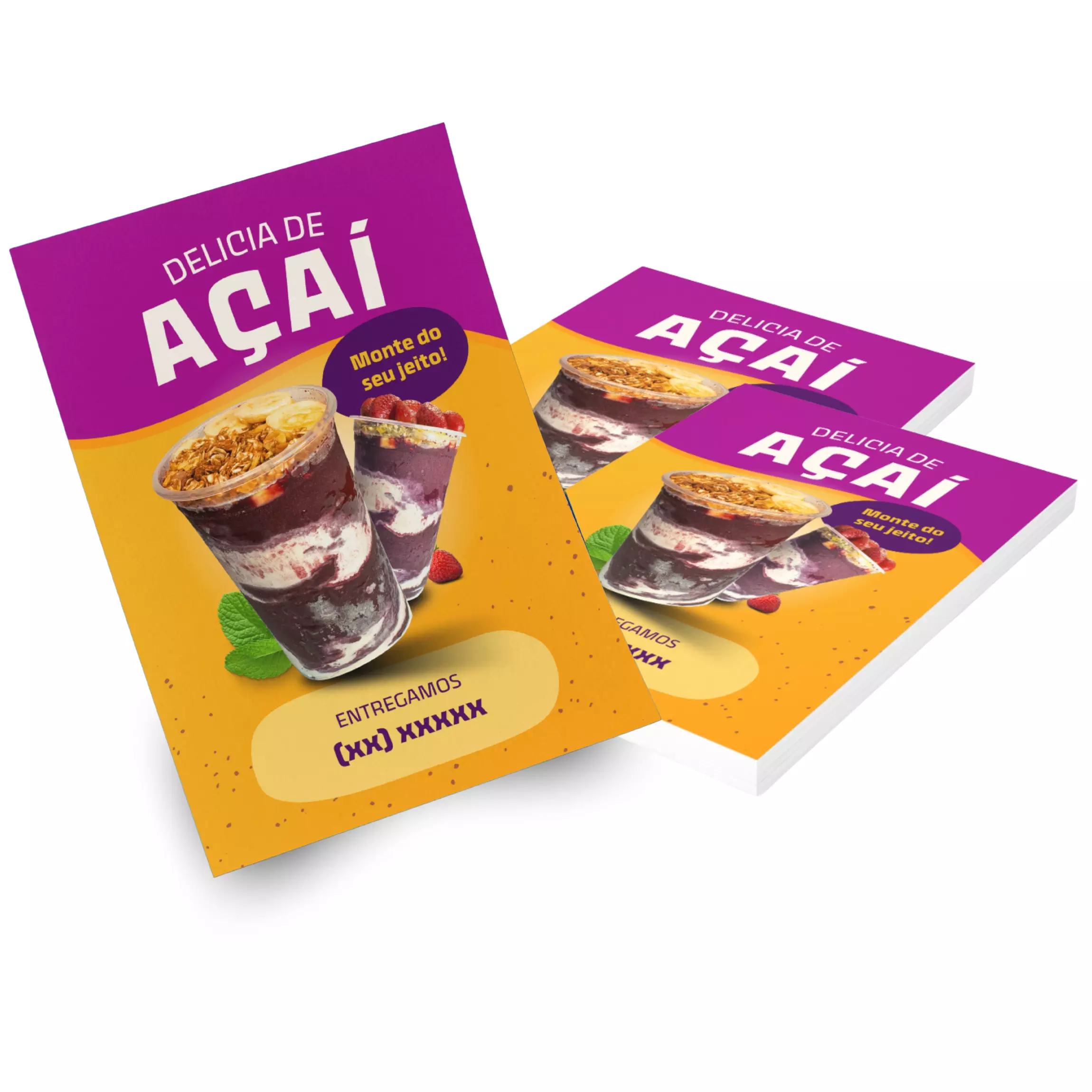 Panfleto 10×14 / 90 gramas / 500 unidades / 4×0