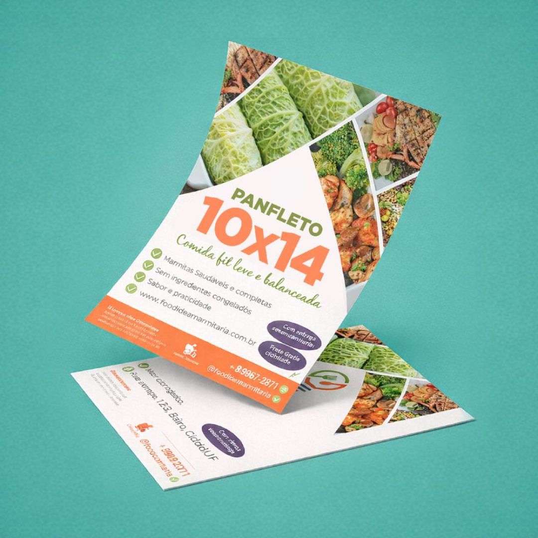 Panfleto 10×14 / 90 gramas / 2500 unidades / 4×4